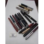 A mixed lot of pens including gold nib