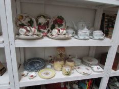 2 shelves of assorted ceramics including Golden Jubilee tea set, Simpsons'  Ironstone coffee set,