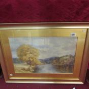 An original watercolour of Bolton Abbey on the river Wharfe, Yorkshire,