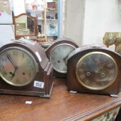 3 mantel clocks with keys