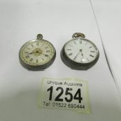 2 silver fob watches
