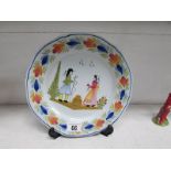 A French Quimper hand painted plate
