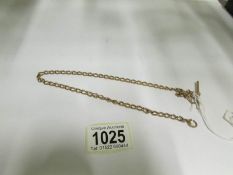A 9ct rose gold pocket watch chain
