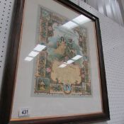 An oak framed and glazed Forester's certificate