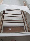 A Victorian towel rail and a small tool box