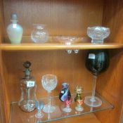A mixed lot of glassware including large goblet,