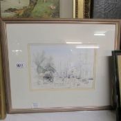An original pen, ink & watercolour painting byJ G Booth,