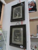 A pair of early 19th century water fall photographs in original frames