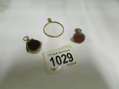 2 vintage fobs and one other item