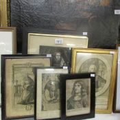 5 framed and glazed early 19th century engravings of Noblemen and women