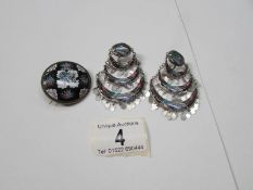 A silver Tehran 1960 brooch and earrings