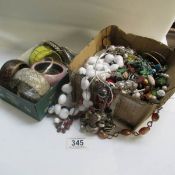2 boxes of costume jewellery including bangles,
