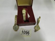 A Seiko ladies wrist watch and 2 others