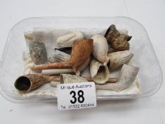 A quantity of clay pipes