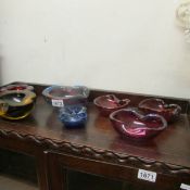 7 Murano glass bowls