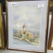 A framed and glazed water colour 'Schertsugen Castle' Austria
