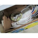 A box of assorted collector's plates including Wind in the Willows