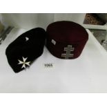 2 Masonic hats with jewels