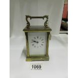 A brass carriage clock