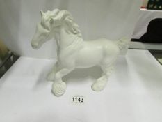 A white Beswick Shire horse