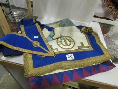 3 Masonic aprons and a Masonic sash