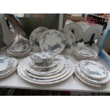 Approximately 40 pieces of Victorian dinner ware
