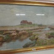An oil painting of a rural scene signed A Ruths 1937 (Ameli Ruths, 1871-1956,