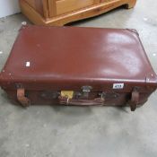 A vintage leather suitcase