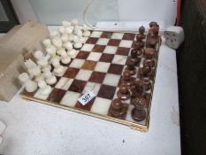 An onyx chess set