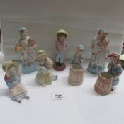 7 Victorian porcelain figurines