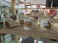 8 commemorative mugs and beakers including 1911,