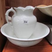 A white jug and basin set