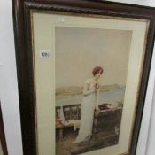 A framed and glazed romantic scene print,