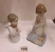 2 Lladro cherub figures