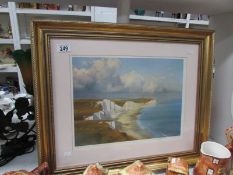 A framed Frank Wootton limited edition print 'Along the Seven Sisters',
