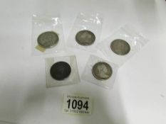 A collection of Georgian and Victorian coins, 1817, 1887 half crowns, 1821,