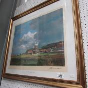 A framed signed print 'Cley Mill' by Frank Wootton