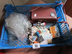 A mixed lot including Kodak 8 movie camera, coins, stamps,