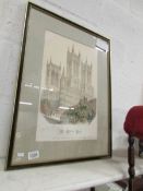 A Lithograph of Lincoln Cathedral