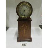 An Edwardian inlaid miniature Grandfather clock