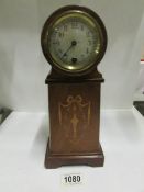 An Edwardian inlaid miniature Grandfather clock