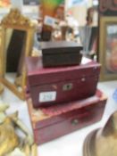 2 jewellery boxes and a small wooden box