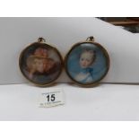 2 miniature portrait prints from The Miniature World of Peter Bates