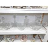 7 items of glass including decanters,