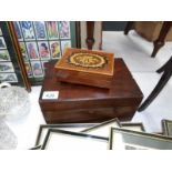A mahogany jewellery box and one other