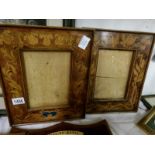 A pair of marquetry inlaid picture frames