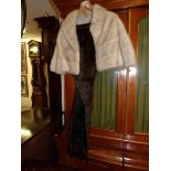 A fur cape and stole