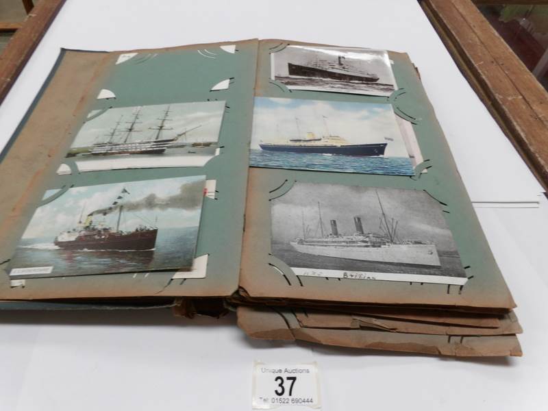 An album of Edwardian postcards including ships - Image 5 of 27