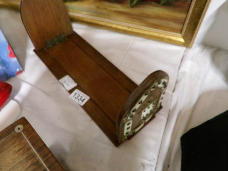 A Victorian walnut Gothic revival extending book rack - Image 3 of 6