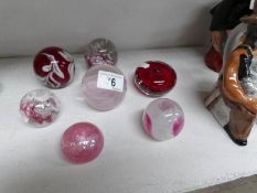 6 glass paperweights